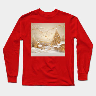 Christmas Winter Scene Long Sleeve T-Shirt